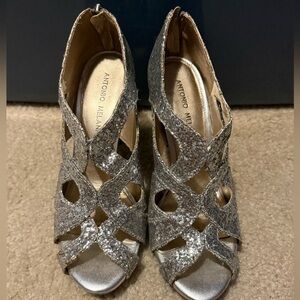 ANTONIO MELANI Silver Strappy Heels